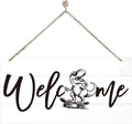 Welcome Sign for Front Door, Welcome Decor Wooden Hanging Sign, Fun and Trendy by corner+wind