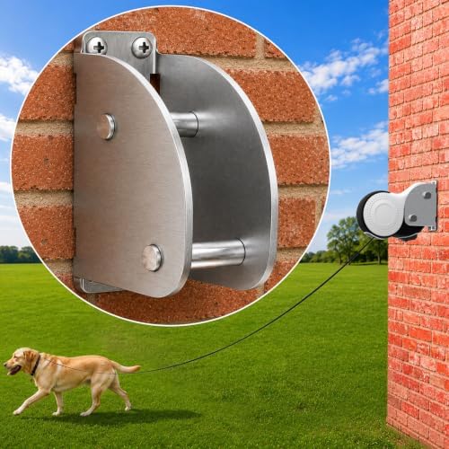 Heavy Duty Retractable Dog Leash Holder,Secure Wall Mount Dog Hitch and Parking Station for All Size Retractable Leashes,Rustproof&Chewproof Safety Anchor Use Indoor-Outdoor