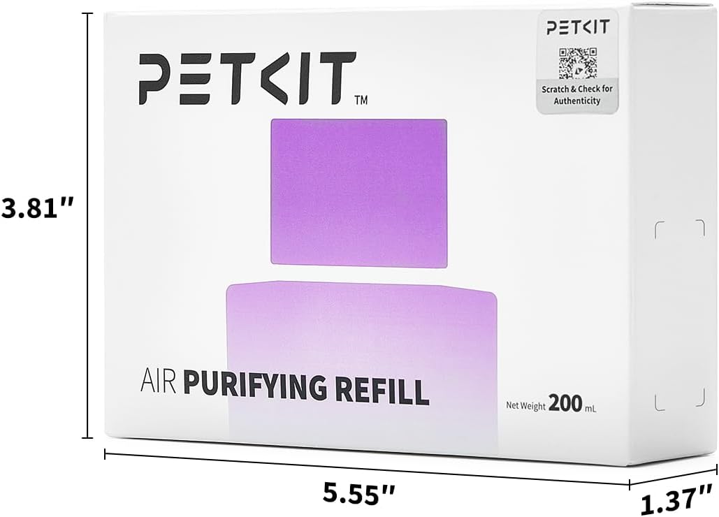 PETKIT Air Purifying Refills for PuraX PuraMax Self-Cleaning Cat Litter Box, 100% Natural Ingredients Odor Remover, 4 Bottles Odor Eliminating Replacement Refills, Quickly Odor Control