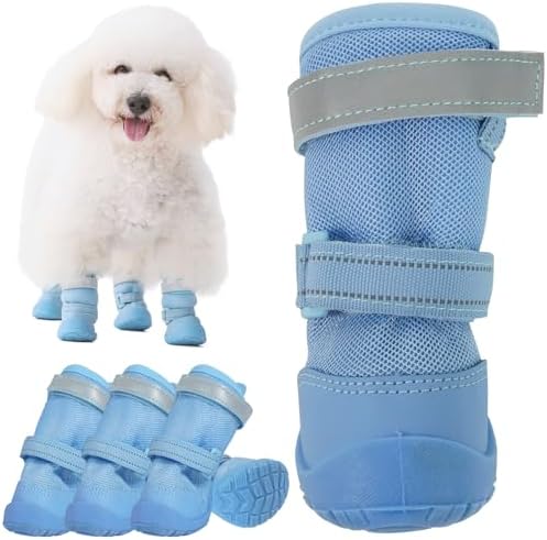 Mesh Dog Boots for Hot Sidewalks Asphalt Rainy Day and Rough Trail