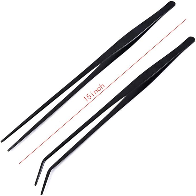 2 Pack Aquarium Forceps, 15 inch Long Handle Aquarium Tweezers Stainless Steel - Image 2