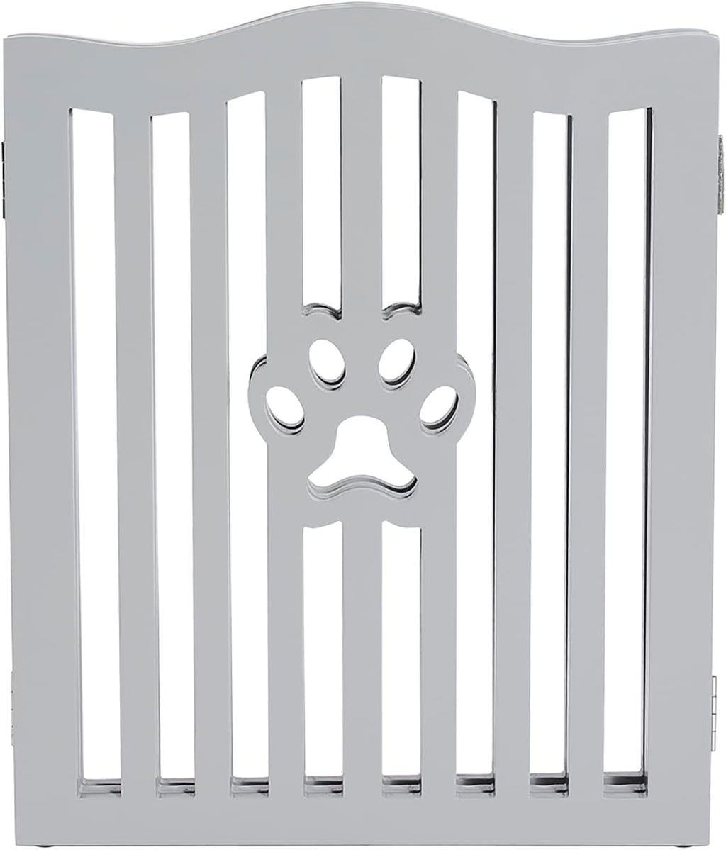Pet Gate Wooden Free Grey Standing Dog Gate - Foldable