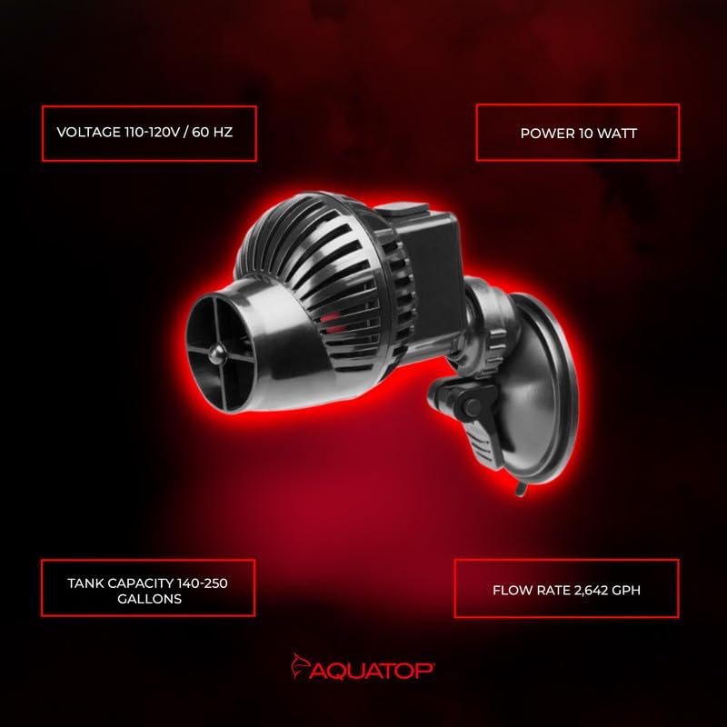 Aquatop MaxFlow Aquarium Circulation Pump 2,642 GPH - Ideal for Fish Tanks 125-250 Gallons - Powerful and Efficient Water Movement, MCP-10