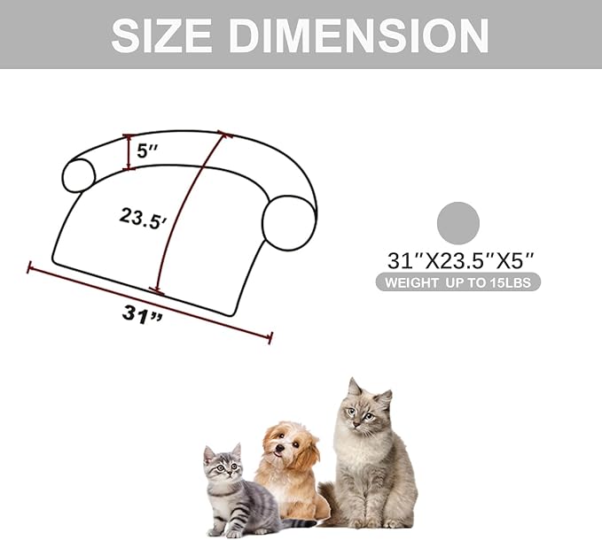Calming Dogs/Cats Bed Mats, Dog Pad Washable Removable Couch Cover, Plush Long - Image 2