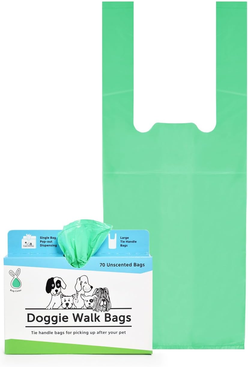 Tie Handle Dog Waste Bags, Black Unscented, 70