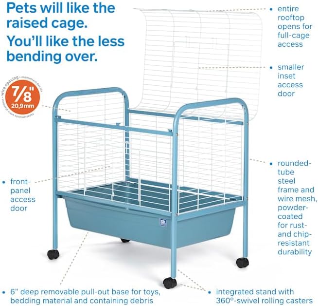 Prevue Pet Products Small Animal Home with Rolling Stand - Blue