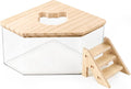 Hamster Sand Bath, Pentagon Acrylic Hamster Dig Box with Wood Cover, Sand Bath for Hamsters, Small Animals