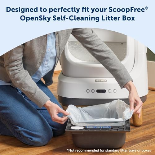 PetSafe Waste Bin Liners – Drawstring Liners for ScoopFree OpenSky Litter Box – Easy Cleanup, 15 Count