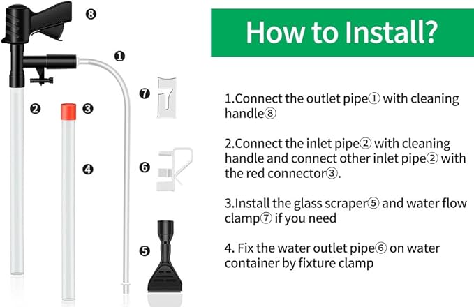 Aquarium Gravel Cleaner, Fish Tank Cleaner, Manual Vacuum Water Changer - Image 9