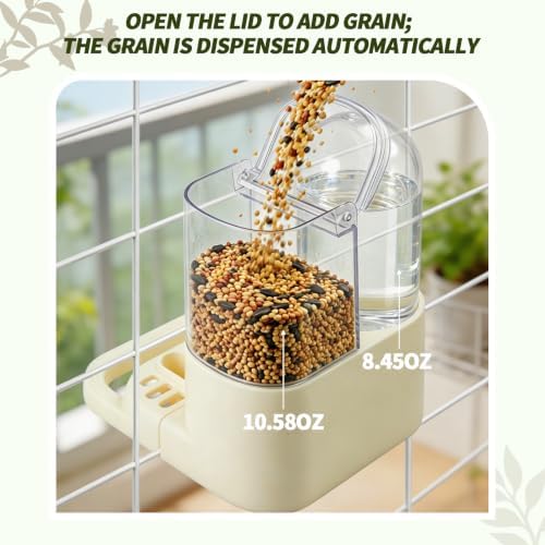 2-in-1 Quail Cage Feeder and Waterer, Gravity Auto Bird Water Feeder