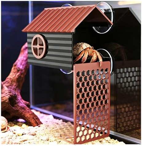 Hermit Crab Accessories | Hermit Crab Climbing Toys with Climbing Wall | Multi-Functional Hermit Crab Hideaway & Foraging Cave with Ladder | Hermit Crab Cage Decorations