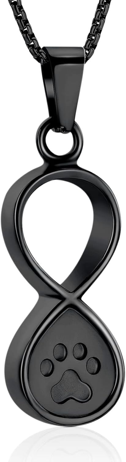 Oinsi Infinity Love Pet Cremation Jewelry for Ashes of Dog/Cat Funeral Keepsake Urn Necklace Pendant Memorial Jewellery
