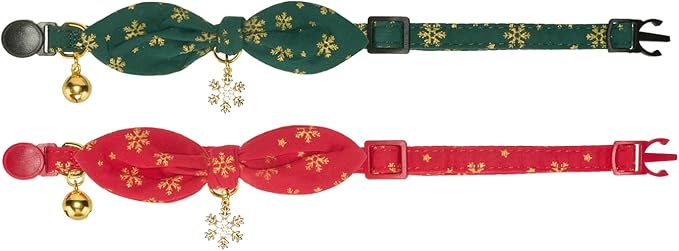 Bunny Ear Christmas Bowtie Cat Collar - Image 8