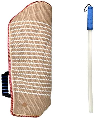 Dog Bite Training Set Professional Dog Bite Sleeve Arm with Whip Agitation Stick for Dogs Training Equipment Protection for Biting Playing Tugging Toy Interactive Pitbull German Shepherd Puppy K9