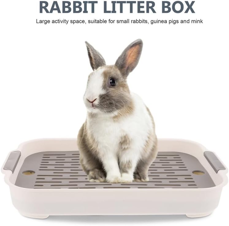Sosoport 2 Litter Boxes, Small Pet Potty Trays with Grid