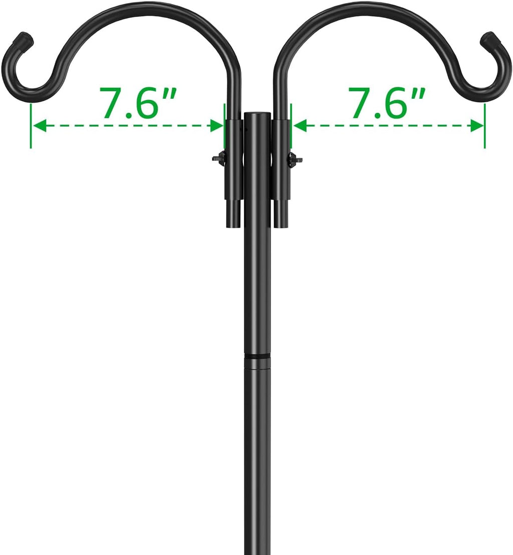GOFORWILD 2 Pack Adjustable 76inch Double Shepherds Hook for Outdoor