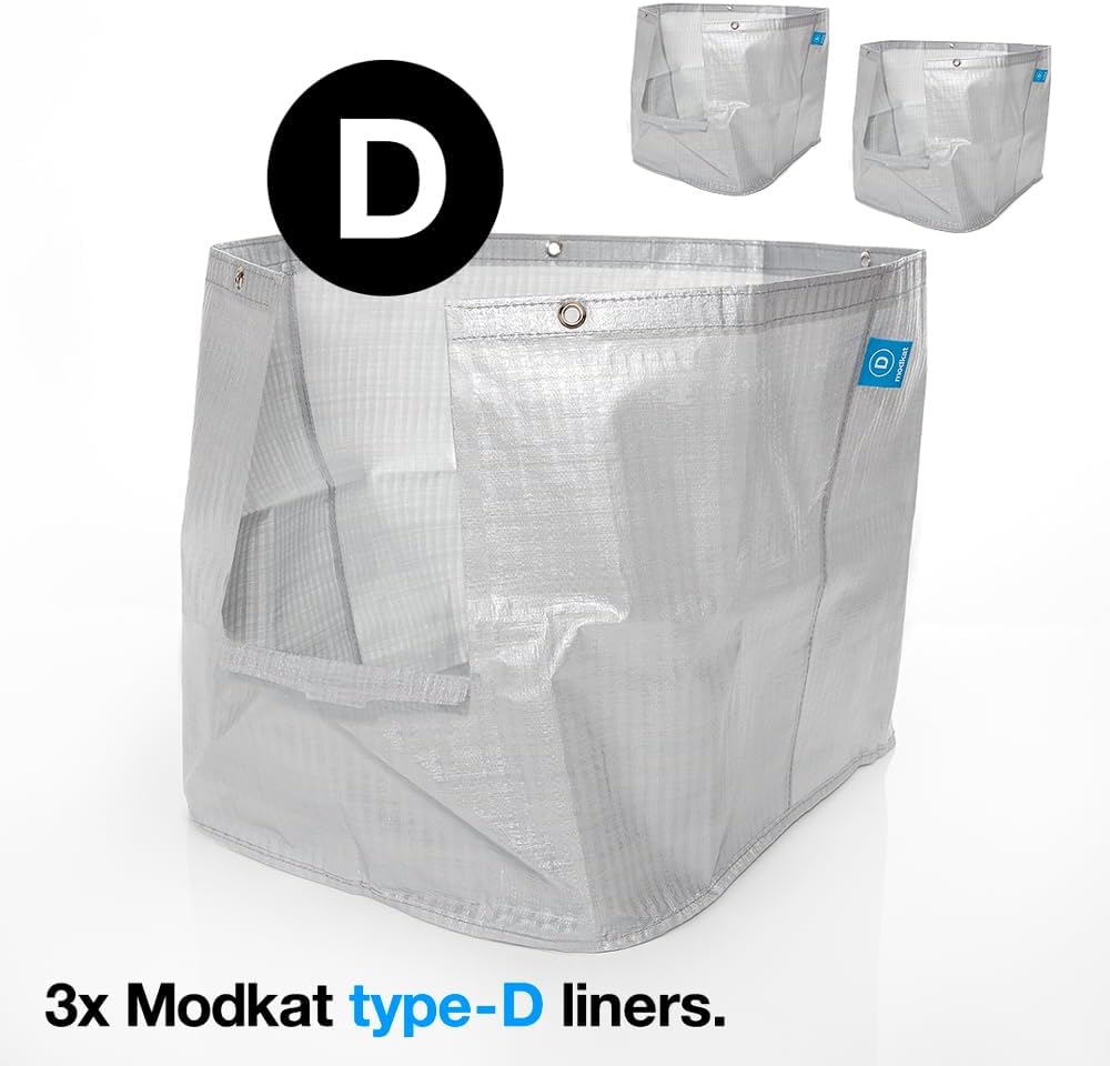 Modkat Type D Litter Box Liners, 3-Pack | Fits Modkat XL Front-Entry