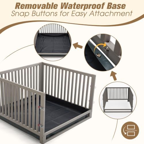 COZIWOW Wooden Rabbit Playpen Enclosure