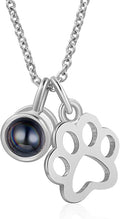 Personalized Cute Dog Cat Paw Name Necklace Forever Love Custom Heart Pendant by RESVIVI