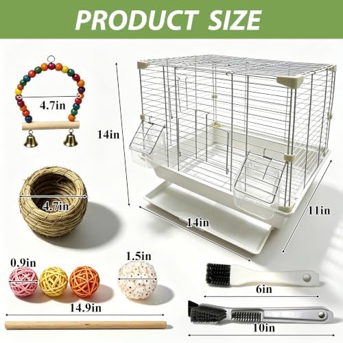 Birds Starter Kit,Birdcages and Bird Cage Accessories,Bird Travel Cage for Small Birds Parrots