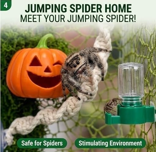 8-piece Jumping Spider Habitat Decoration Set, Pumpkin Hideout