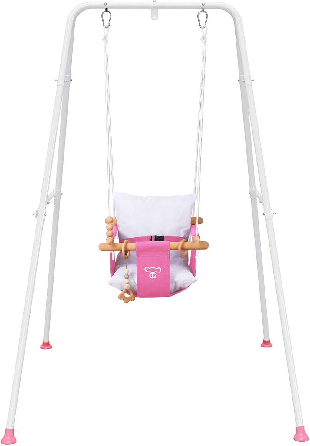 Baby Swing, Toddler Swing, Baby Swing with Stand, Swing Set for Infant, Outdoor Indoor Swing Set with Canvas Cushion Seat