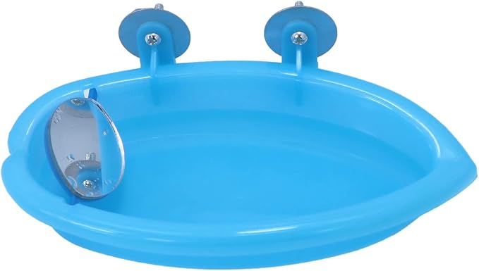Wontee Bird Bath Box with Mirror Portable Parrot Hanging Bathroom Bathing Tub - Image 4