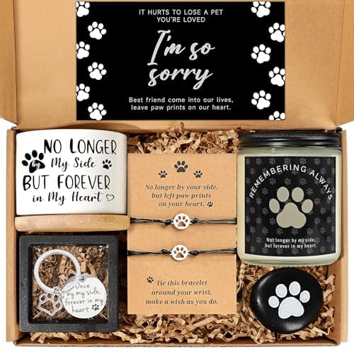 iAOVUEBY Dog Memorial Gifts for Loss of Dog, Loss of Dog Sympathy Gift Baskets, Dog Passing Away Bereavement Remembrance Gifts, Loss of Pet Gift Box for Dogs Lovers Friends Family Coworkers