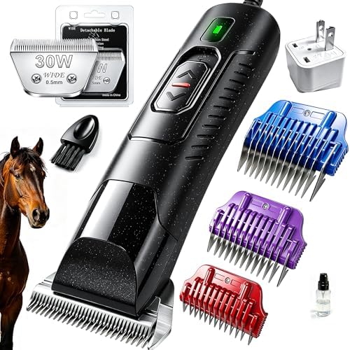 Professional Horse Clippers with Detachable Wide Blade