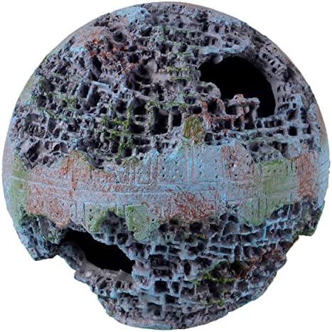 Underwater Treasures Green Space Ball Aquarium Ornament Sculpture