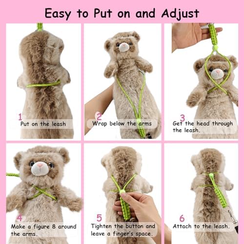 GOMICRAFT Handmade Figure 8 Harness and Leash for Ferrets/Guinea Pigs/Rats