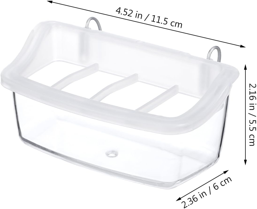 2pcs Bird Cage Feeders Plastic Feeding Drinking Bowls Hanging Cups for Parrots Pigeons Parakeet Small Birds