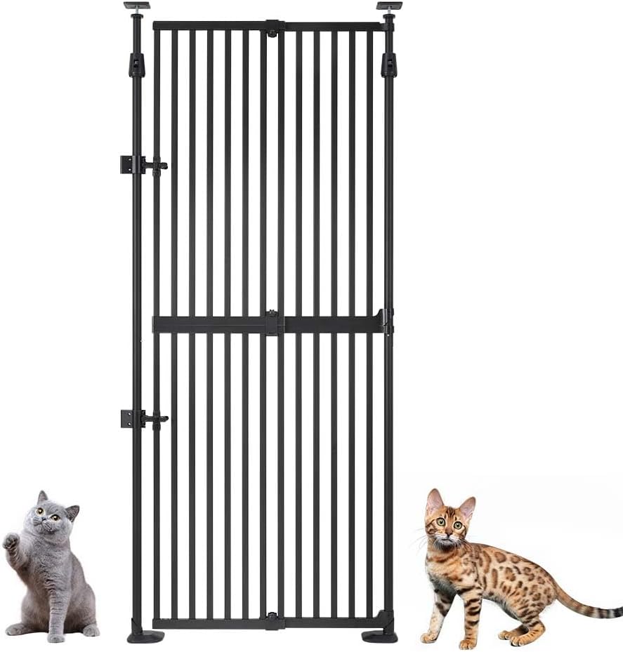 unipaws 75" High Extra Tall Cat Safety Gate for Narrow Space, No Drilling