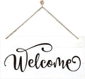 Welcome Sign for Front Door, Welcome Decor Wooden Hanging Sign for Wall Decor by corner+wind