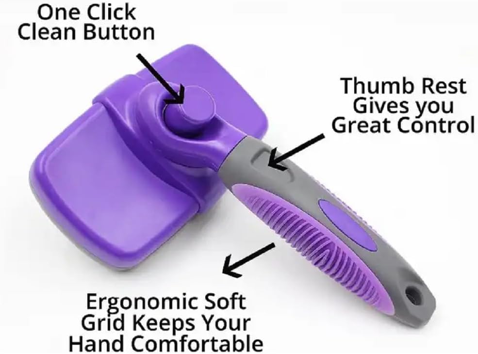 Volpe Cat Brush, Dog Brush, Cat Brushes for Indoor Cats, Easy to Clean, Dog Brush for Shedding, Dog Hair Remover, Deshedding Fur Removal,Purple