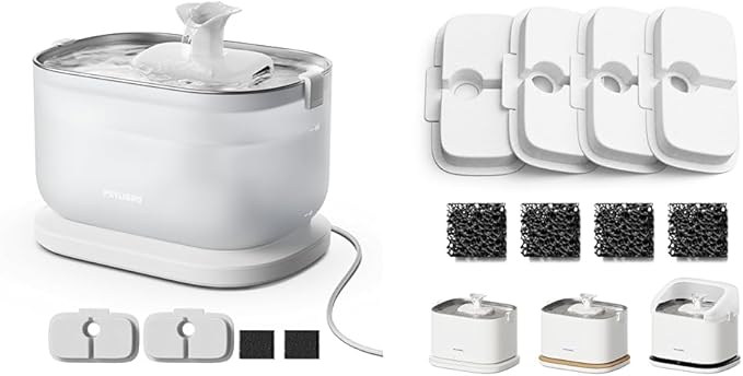 PETLIBRO Cat Water Fountain + PETLIBRO Genuine 4 Packs Filters, Cat Fountain by PETLIBRO