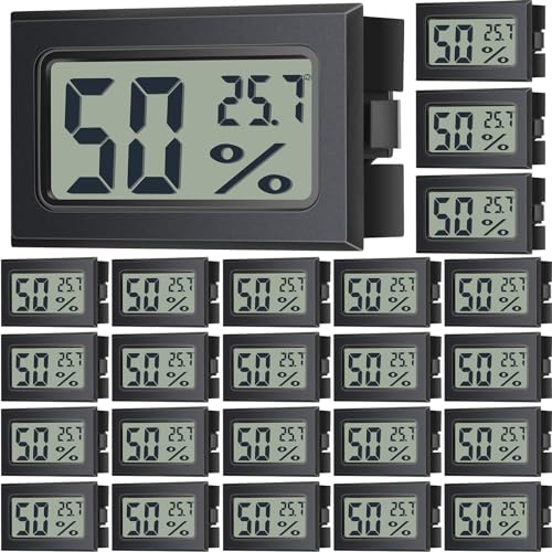 Kanayu 24 Pack Mini Humidity Meter Thermometer Indoor Humidity Monitor Bulk