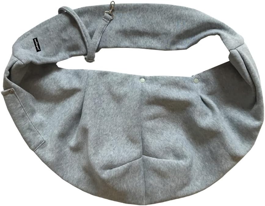 Leconpet Dog Sling Carrier Shoulder Bag for Pets with Mobile Phone Pocket Safety Buckle Security Lock, Suitable for Puppy, Small Dogs, and Cats for Outdoor Travel (Grey)