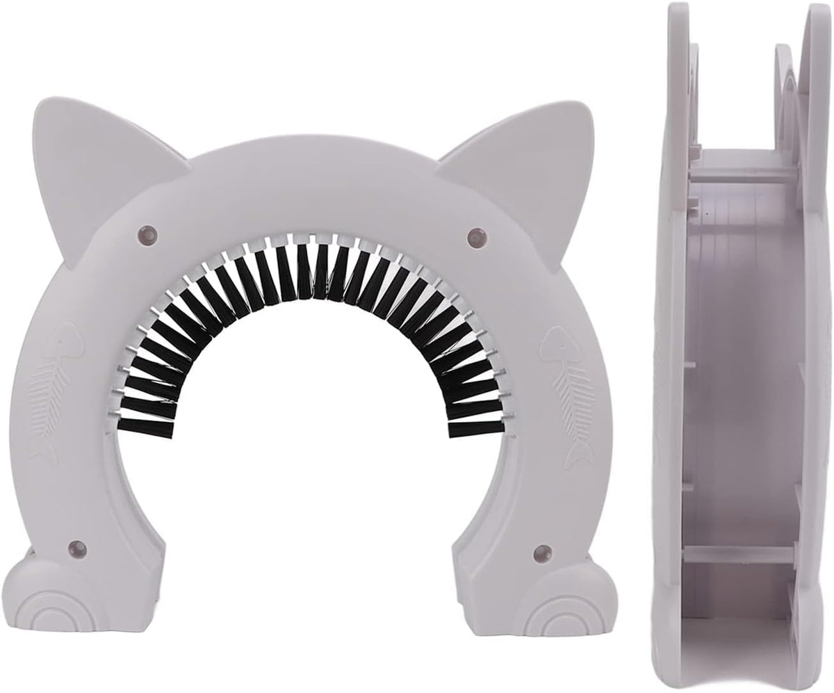 Interior Cat Door, Cat Door for Interior Door Cat Hole Pet Door for Cats Pet Doors with Grooming Brush Outdoor Cat Door for Cats, 22.5x26.5x5.5cm (White)