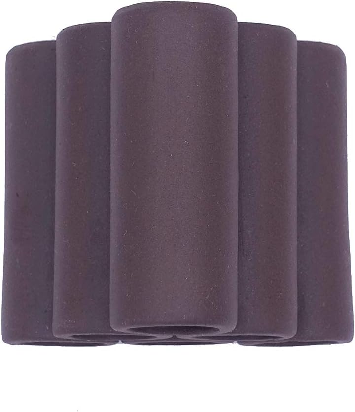 DOHO Aquarium Cave Handmade Brown Ceramic Shelters - Shrimp and Small Fish Habitat, Breeding Tube, Hiding cave - Hideaway Pipes Reduce Stress, Encourage Spawning - Aquarium Decorative Six Holes