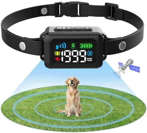 Wireless Dog Fence, GPS Dog Collar Fence System with 3 Warming Modes