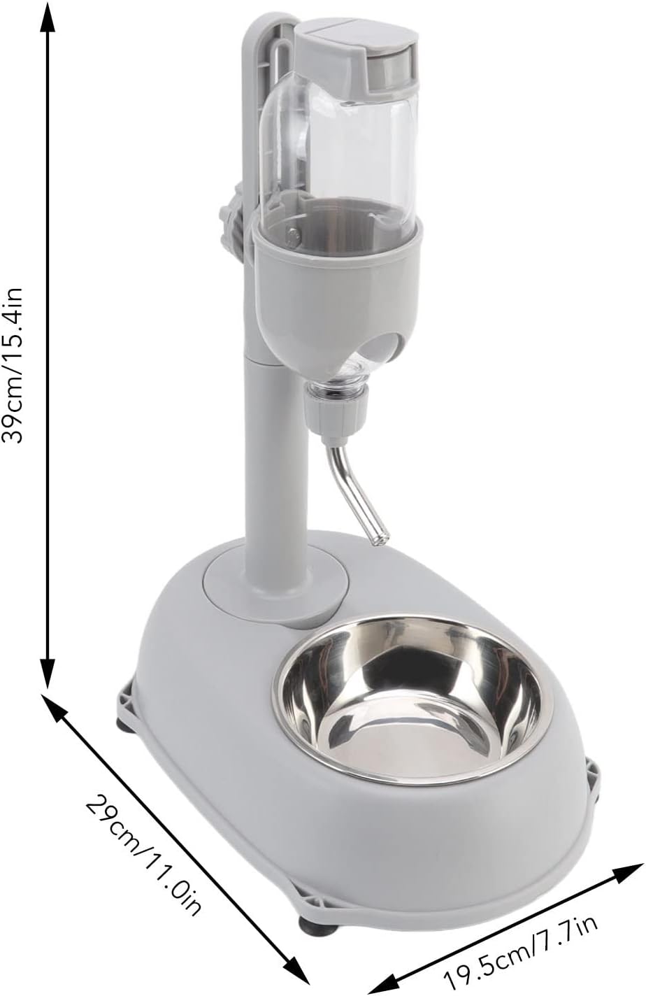 Yosoo Health Gear Pet Automatic Water Feeder Standing Water Dispenser Bowl, 500ml Detachable Adjustable Small Dog Cat Feeding Water Bowl Set, 11 * 7.7 * 15.4 in Automatic Water Food Feeder Bowl Stand