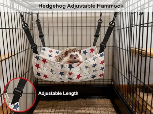 5 Pcs Hedgehog Adjustable Hammock with Hideout Tunnel Interactive Bell Ball Toys Stuffed Toy 3 Way Collapsible Small Pet Tunnels and Tubes Hedgehog Hide Hanging Bed for Cage Accessories