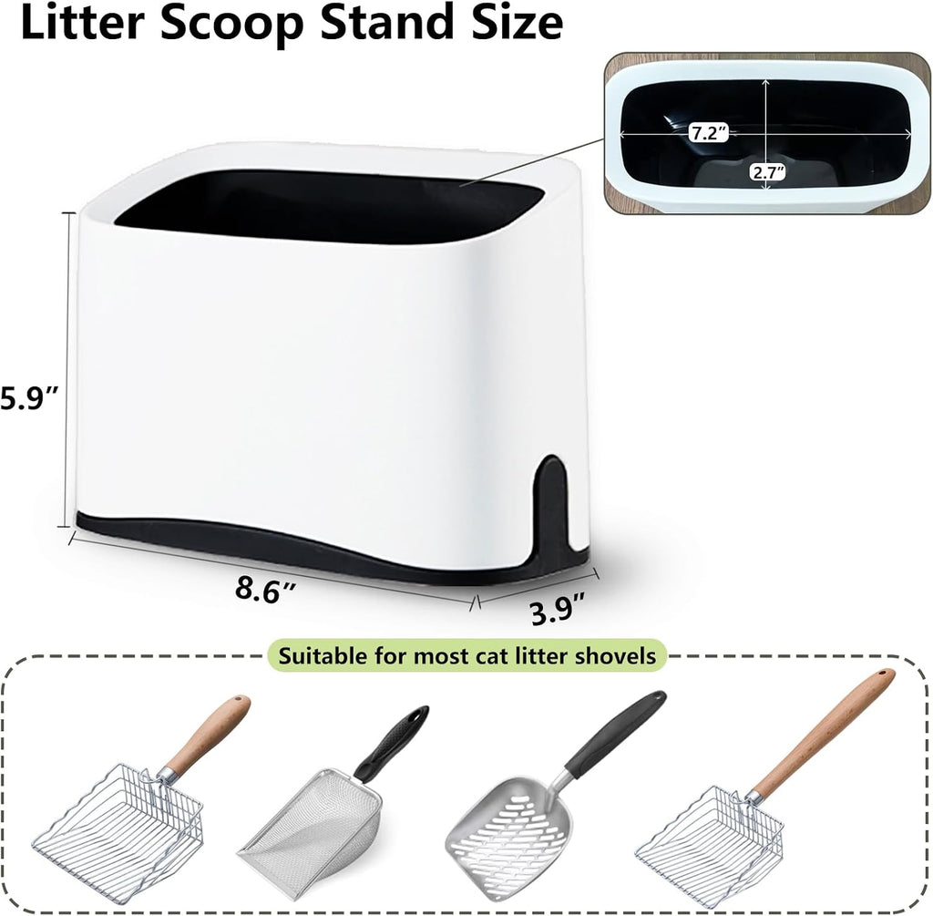 Cat Litter Scoop Holder, Scooper Storage Caddy, Scoop Stand, White