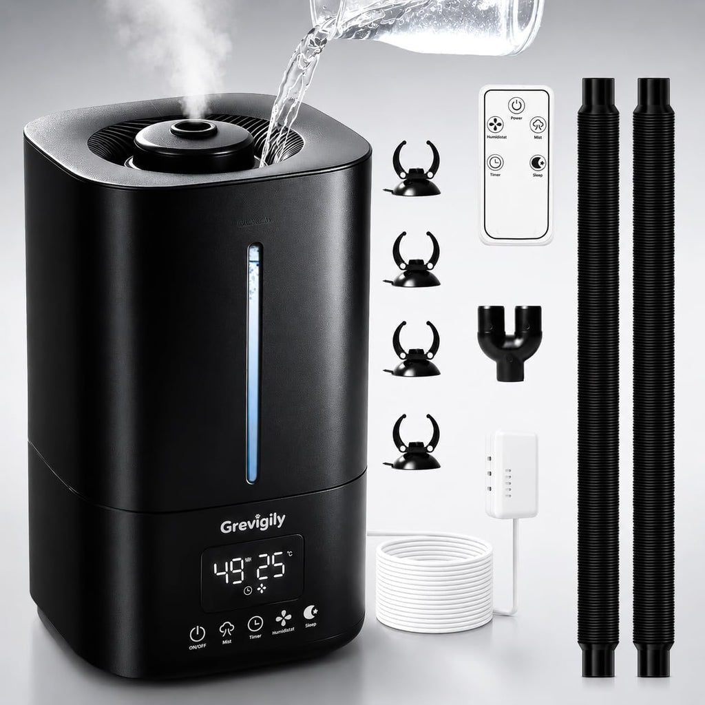 Reptile Fogger Humidifier with Smart Humidity Control & Dual Hose, 5L