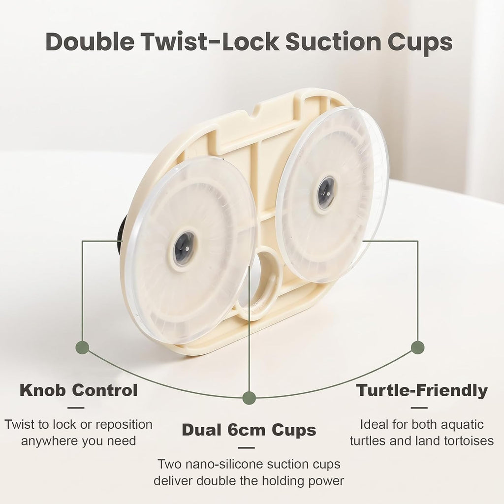 Turtle Brush with Suction Cup - Twist-Lock Aquatic Turtle Shell Cleaner