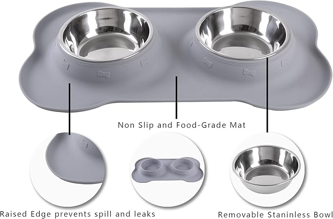 Hubulk Pet Dog Bowls 2 Stainless Steel Dog Bowl - Image 3