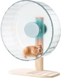 Super Silent Hamster Wheel 10.2 Inch, Magnetic Running Wheel, Adjustable Stand Hamsters Exercise Wheels, High-Transparency PC Material (Salt Blue)