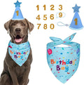 Dog Birthday Party Supplies, Dog Birthday Bandana Set, Dog Boy Girl Birthday by Yicostar