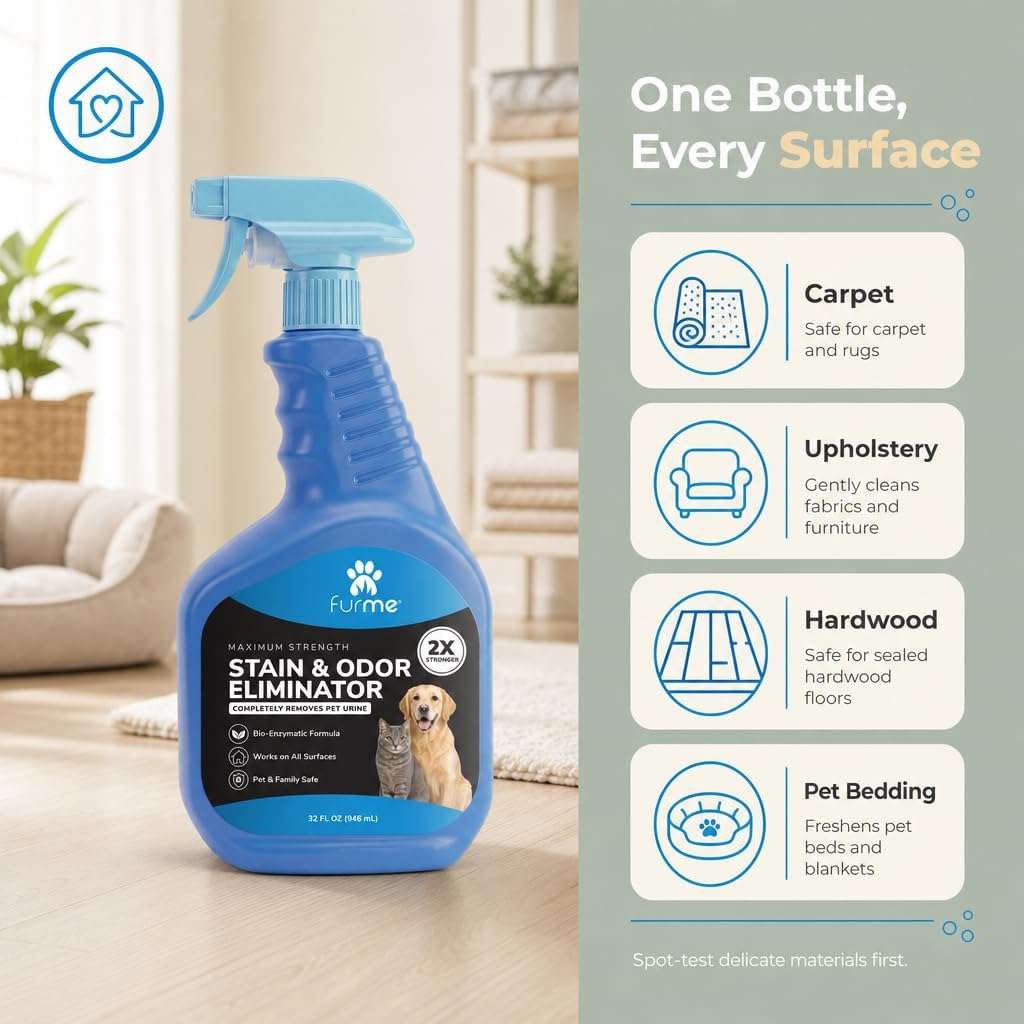 FURME Enzyme Pet Stain & Odor Eliminator Spray, Maximum Strength, 32 oz